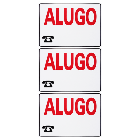 Combo 10 Placas de Sinalização Alugo 30x20 Acesso - P-14 F9e
