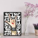 Ver imagem 2 de Quadro Feminino Rock Love Fashion 45x34cm - com vidro:Madeira branca