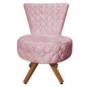 Ver imagem 1 de Poltrona Decorativa Royal Metalasse Base Giratória de Madeira Slk Decor Rosa Claro