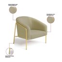 Ver imagem 4 de Poltrona Sala Industrial Alta Dourado Kit 2 Stella Bouclê D03 - D'Rossi Cor Pistache