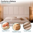 Ver imagem 2 de Cabeceira Classic Casal 140cm para Quarto Cama Decorativa Moderna Elegante Suede Bege