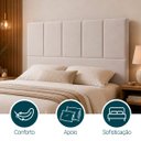 Ver imagem 3 de Cabeceira Classic Casal 140cm para Quarto Cama Decorativa Moderna Elegante Suede Bege