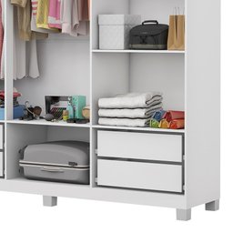 Guarda Roupa Casal Z22 6 Portas 4 Gavetas Sem Espelho Com Pés Carioca Móveis - 5