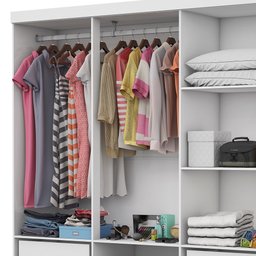 Guarda Roupa Casal Z22 6 Portas 4 Gavetas Sem Espelho Com Pés Carioca Móveis - 4