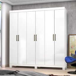 Guarda Roupa Casal Z22 6 Portas 4 Gavetas Sem Espelho Com Pés Carioca Móveis - 2