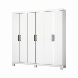Guarda Roupa Casal Z22 6 Portas 4 Gavetas Sem Espelho Com Pés Carioca Móveis