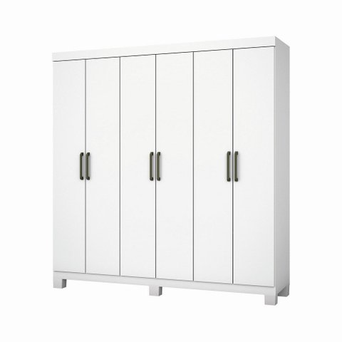 Guarda Roupa Casal Z22 6 Portas 4 Gavetas Sem Espelho Com Pés Carioca Móveis