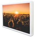 Ver imagem 2 de Quadro Decorativo Caixa Floral Girassóis Ao Entardecer Tacolado Moldura Caixa 3cm Preta com Vidro 30