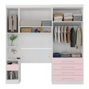 Ver imagem 3 de Quarto Modulado Solteiro com Guarda-roupas Maleiro e Cabeceira Alpes Master Luciane Móveis