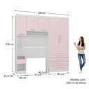 Ver imagem 4 de Quarto Modulado Solteiro com Guarda-roupas Maleiro e Cabeceira Alpes Master Luciane Móveis