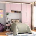 Ver imagem 1 de Quarto Modulado Solteiro com Guarda-roupas Maleiro e Cabeceira Alpes Master Luciane Móveis