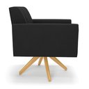 Ver imagem 4 de Kit 2 Poltronas Giratória Viena Gomada Suede Preto Base de Madeira MA30 - D’Rossi
