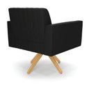 Ver imagem 5 de Kit 2 Poltronas Giratória Viena Gomada Suede Preto Base de Madeira MA30 - D’Rossi