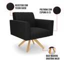 Ver imagem 6 de Kit 2 Poltronas Giratória Viena Gomada Suede Preto Base de Madeira MA30 - D’Rossi