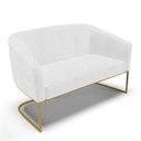Ver imagem 6 de Sofá Namoradeira e 2 Poltronas Base Industrial Dourado Stella Corano D03 - D'Rossi Cor Branco
