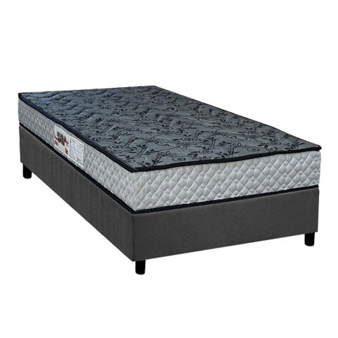 Conjunto Box Solteiro: Colchão Espuma Paropas D23 Ag65 Royalle Rustico + Base Crc Suede Gray (