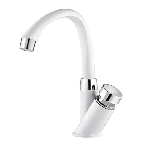 Torneira Lavatório de Mesa Tigre Automática Branco/Cromado