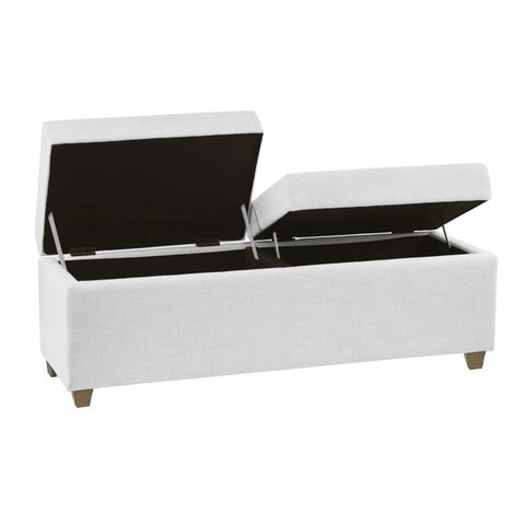 Recamier Bau Madri 1,60m Suede Branco - Inova Decor Inova Decorações