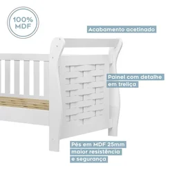 Cama Infantil 100% MDF Cabeceira Treliça Babá Happy - 8
