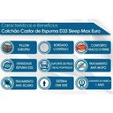 Ver imagem 2 de Cama Box Baú Queen: Colchão Espuma D33 Castor Sleep Max Euro Pillow + Base CRC Courano White(