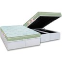 Ver imagem 1 de Cama Box Baú Queen: Colchão Espuma D33 Castor Sleep Max Euro Pillow + Base CRC Courano White(