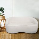 Ver imagem 1 de Sofá Curvo Montserrat 180cm 03 Lugares Linho Bouclé Off White - Nexta Casa