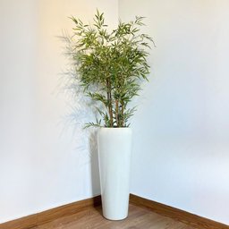 Vaso Decorativo Fibra de Vidro Florida P 65cm Off White - 2