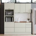 Ver imagem 1 de Cozinha Compacta Fineze 5 Portas 6 Gavetas com Tampo 100% MDF Areia Hp/Cinamomo - Henn