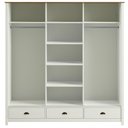 Ver mais imagens de Guarda Roupa Casal 3 Portas de Correr 3 Gavetas 195cm Madeira Maciça Mazzaro F06 Branco Freijó -
