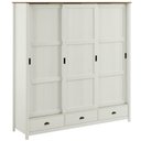Ver imagem 7 de Guarda Roupa Casal 3 Portas de Correr 3 Gavetas 195cm Madeira Maciça Mazzaro F06 Branco Freijó -