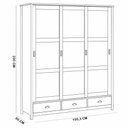 Ver imagem 6 de Guarda Roupa Casal 3 Portas de Correr 3 Gavetas 195cm Madeira Maciça Mazzaro F06 Branco Freijó -