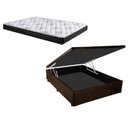 Ver imagem 1 de Cama Box Baú Casal Green Marrom + Colchão Espuma D28 138x188x12