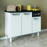 Balcão de Cozinha com Tampo 3 Portas 1 Gaveta Aço Leblon Colormaq - 1