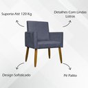 Ver imagem 3 de Kit 8 Poltronas Decorativas Mari Pé Palito Castanho - Cinza Suede