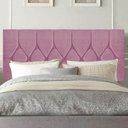 Ver imagem 1 de Painel Estofada Istambul Botão Capitonê 160cm Queen Size para Cama Box Quarto Suede Rosa Bebê - Ahaz