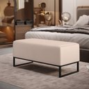 Ver imagem 2 de Puff Decorativo para Sala de Estar Cléo W01 Base de Ferro 90 cm Suede Bege - Lyam Decor