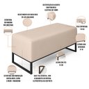 Ver imagem 3 de Puff Decorativo para Sala de Estar Cléo W01 Base de Ferro 90 cm Suede Bege - Lyam Decor