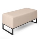Ver imagem 1 de Puff Decorativo para Sala de Estar Cléo W01 Base de Ferro 90 cm Suede Bege - Lyam Decor