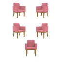 Ver imagem 1 de Kit 05 Poltronas Decorativa Reforçada Balaqui Decor Cor:rosa