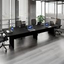 Ver imagem 2 de Mesa de Reunião 360cm Corporativa 6 Pessoas com Caixa de Tomadas Corporate Preto