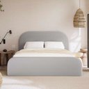 Ver imagem 4 de Cama Design Contemporâneo Cabeceira em Curva Estofada:boucle Cinza