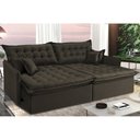 Ver imagem 1 de Sofá Sem Caixa Retrátil e Reclinável 1,75m Cama inBox Versátil Suede Velusoft Café