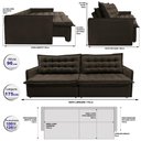 Ver imagem 2 de Sofá Sem Caixa Retrátil e Reclinável 1,75m Cama inBox Versátil Suede Velusoft Café