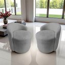 Ver imagem 1 de Kit 2 Poltronas Decorativa Yara Orgânica Linho Cinza