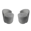 Ver imagem 2 de Kit 2 Poltronas Decorativa Yara Orgânica Linho Cinza