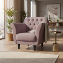 Ver imagem 2 de Poltrona Decorativa Dália Veludo Rosê