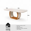 Ver imagem 4 de Sala de Jantar 180x90 Olimpia 6 Cadeiras Bom Pastor Naturale/Nogal BP Veludo Bege