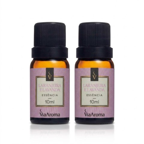 Kit com 2 Essências Clássica Laranjeira e Lavanda 10ml Via Aroma