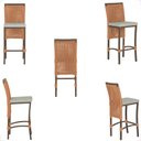 Ver imagem 2 de Mesa Bistrô com 2 Banquetas Roma Marrom Corda Náutica Estofado 3 Trama Original