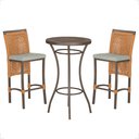Ver imagem 1 de Mesa Bistrô com 2 Banquetas Roma Marrom Corda Náutica Estofado 3 Trama Original